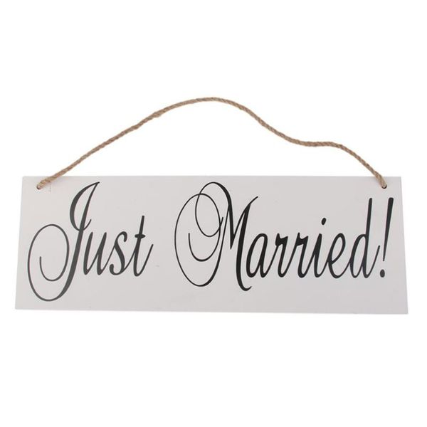 

party decoration just married signs with wire hangers wedding hanging