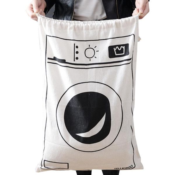 

storage bags multifunction large capacity bag canvas bear pattern laundry toys room organizer