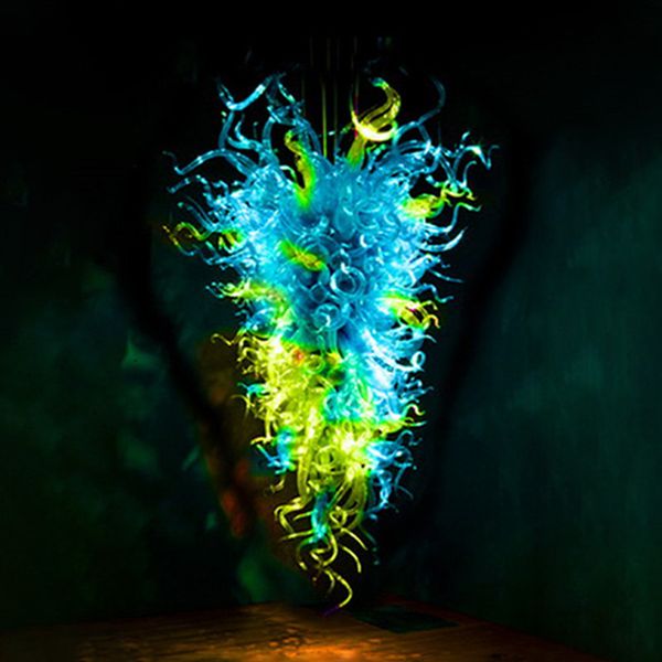 

modern led lamps multi colored crystal chandelier home store villa office decor lighting customized hand blown murano glass pendant lights 2