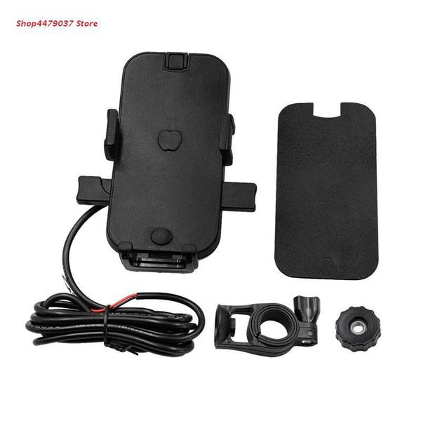 

cell phone mounts & holders 12v motorcycle handlebar stand holder mount with dual usb charger for