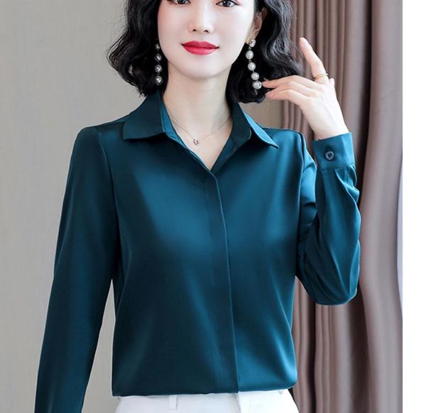 

2021 spring and autumn fashion long sleeve women's shirt @300, White