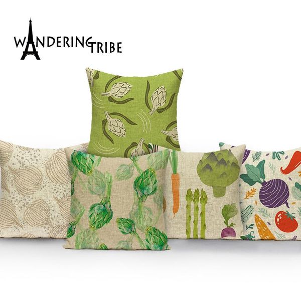 

printing vegetables covers for pillows fruit pillow cases decorativ sofa cushions linen decorative living room cushion/decorative