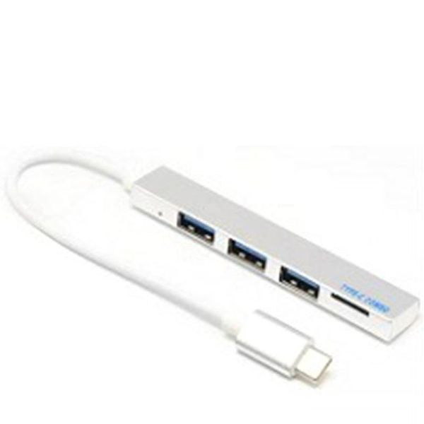

hubs hub with card reader 4-in-1 usb network c to 2.0 port type-c splitter docking station