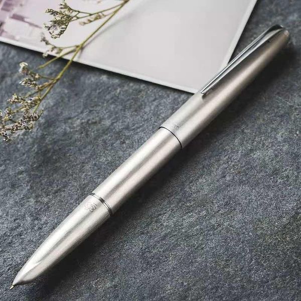 

fountain pens 100 pen metal silver ink 14k gold fine nib converter filler box package office school supplie writing gift