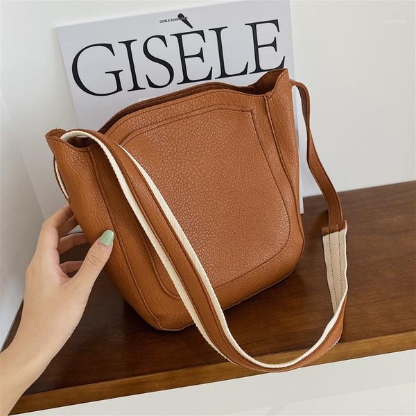 

evening bags pu leather bucket crossbody for women 2021 winter women's shoulder handbags trending cross body bag sac a main