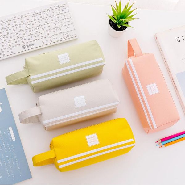 

pencil case large capacity handle bag multi-function double pouch pen bags