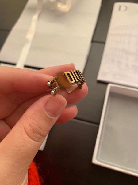 

d home / factory direct saleja letter open ring trend brass pearl index finger net red same, Silver