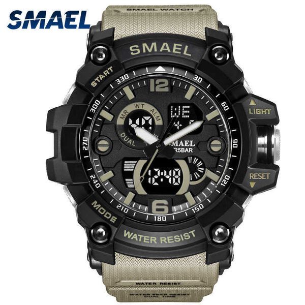 Esporte Relógios Analógico Digital LED Backlight Homens Esporte Relógio Relogio Masculino Militar Relógios Exército 1617C Wateproof Digital Relógio Q0524