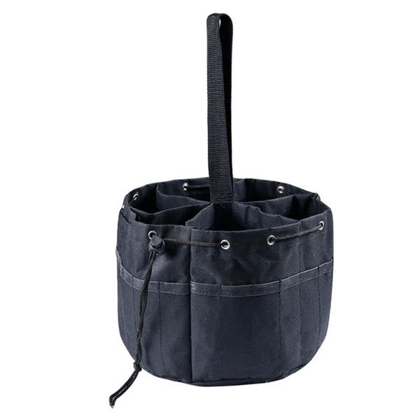 

multi-pocket gardening tool storage bag round oxford cloth drawstring handbag portable shovels rakes screwdrivers organizer bags