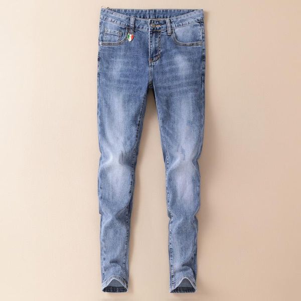

men's pants 2021 spring light blue leggings jeans, Black