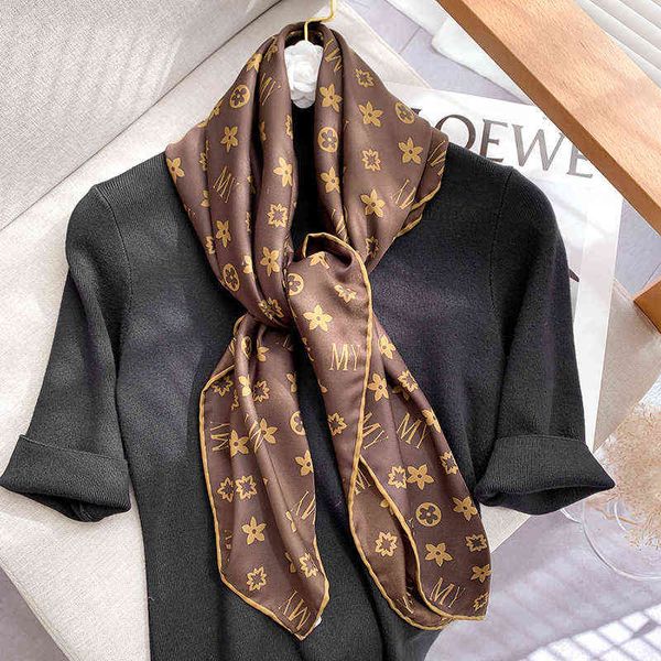 

scarves self retention and strong push ~ elegant godds printed silk versatile chic shawl large square scarf, Blue;gray