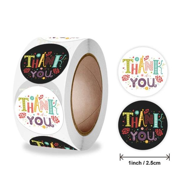 

500pcs creative thank you stickers handmade round seal labels for candy gift box h051 wrap
