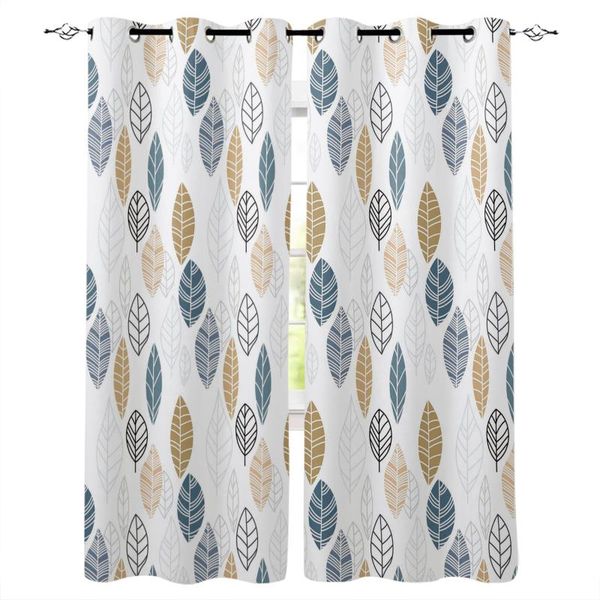 

leaves curtains for bedroom living room modern kitchen windows curtain home decoration drapes &