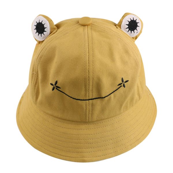 

fashion designers cartoon cute frog bucket hat casual parent-child japanese style students korean cap men and women bucket hats sun outdoor, Blue;gray