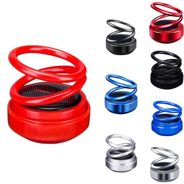 

car air freshener solar double ring rotating suspension perfume with energy diffuser