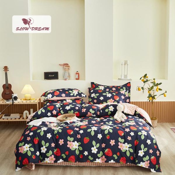 

bedding sets slowdream fashion home decor bed linen set strawberry duvet cover flat sheet double child single bedspread