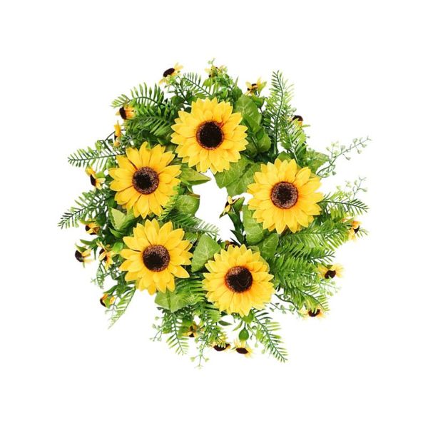 

decorative flowers & wreaths 1pc simulated sunflower wreath ornament home hanging decor (assorted color)