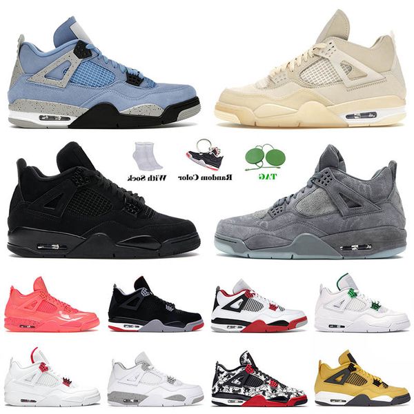 

shoes basketball 4s mens women jumpman 4 iv kaws grey black cat university blue sail taupe haze white oreo trainers