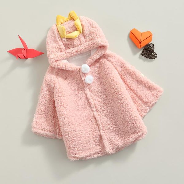 

jackets baby plush coat long bat sleeve buttons hooded cartoon 3d hat warm smock for girl boy, Blue;gray