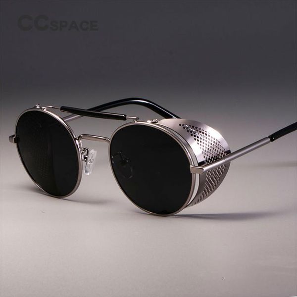 

zml14 retro round metal sunglasses steampunk men women brand designer glasses oculos de sol shades uv protection, White;black