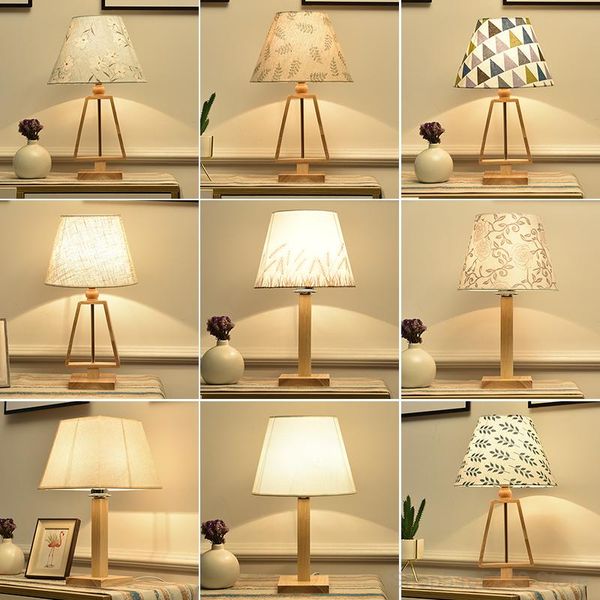 

table lamps nordic modern minimalist solid wood lamp warm creative bedroom bedside study living room entrance art decoration lighting