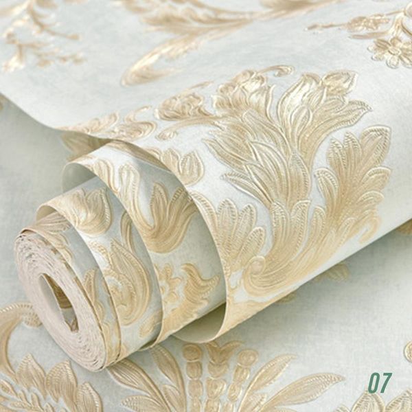 

wallpapers 3d embossed wallpaper self-adhesive damascus non-woven luxury 1 meter compatible with bedroom living room sofa tv home decor