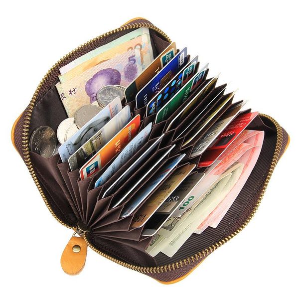 

card holders wallets men cow leather, Brown;gray