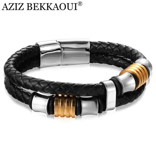 

charm bracelets aziz bekkaoui personality leather bracelet for men healthy magnetic &fashion bangles male jewelry gift, Golden;silver