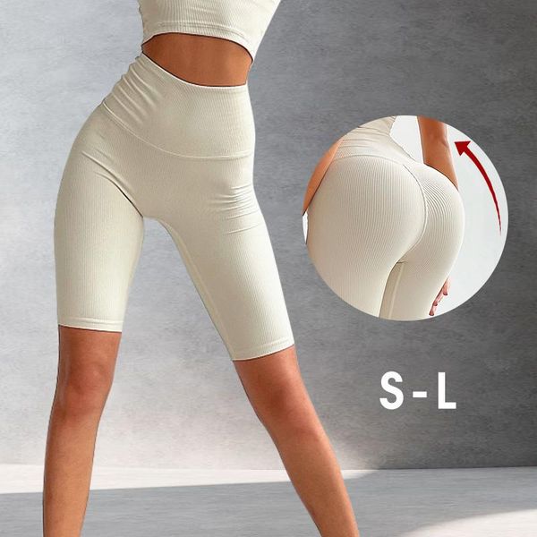 

yoga outfit vutru shorts women thin fitness casual high waist fashion biker slim knee-length bottoms white cycling streetwear