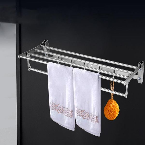 

towel racks 304 stainless steel rack, double-layer thickened bathroom storage rack