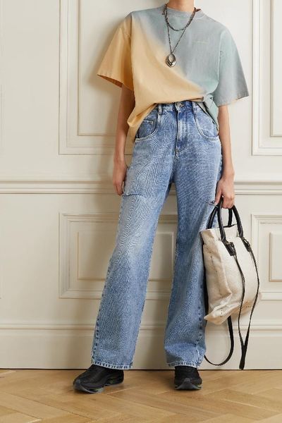 

women's t-shirt women letter printing gradient color tie-dye loose causal short-sleeved o-neck tee and tshirts summer 202, White