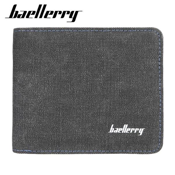 

baellerry men's canvas wallet korean short horizontal leisure card bag student wallets, Red;black