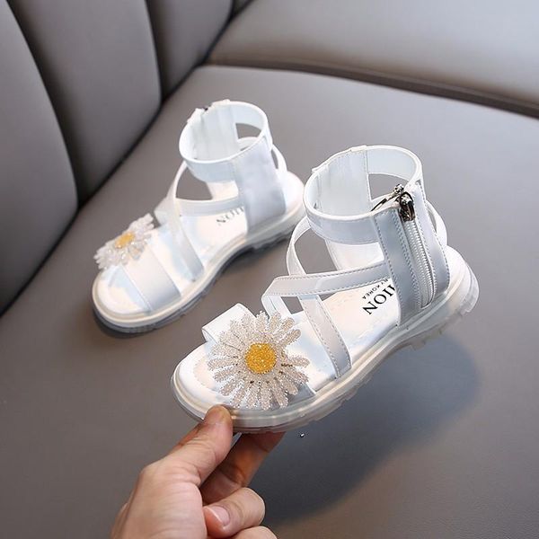 

summer shoes, big kids girls fashion flowers leather sandals beach  5 6 7 8 9 10 11 12 years old, Black;red