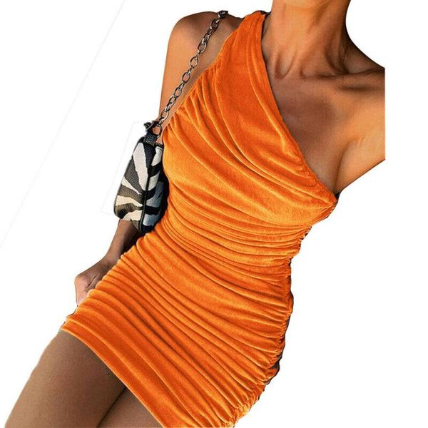 

casual dresses one shoulder dress slim bandage evening party short mini solid colour sleeveless asymmetrical sheath female, Black;gray