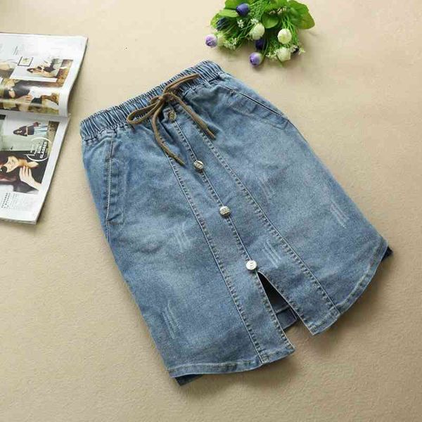

skirts womens summer vintage straight jeans front button high waist denim female ladies falda jupe o60m, Black