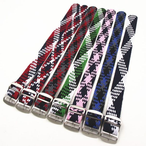

watch bands arrived wholesale 10pcs/lot 20mm nylon straps perlon weave strap band colorful color -ps005, Black;brown