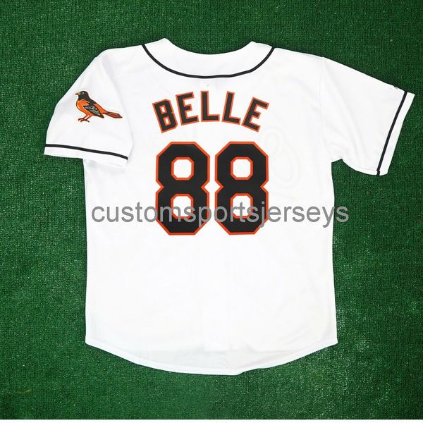 

men women youth embroidery albert belle 1999 home white jersey w/ team patch all sizes, Black