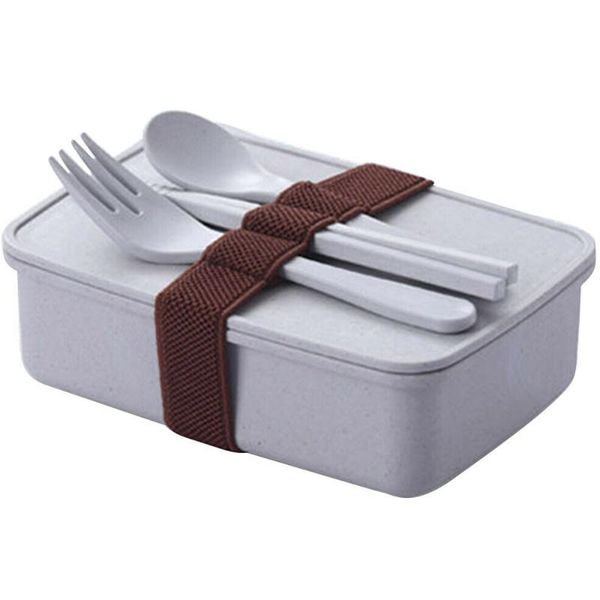 

dinnerware sets bamboo fiber lunch box spoon storage container+chopsticks four colors tableware accessories