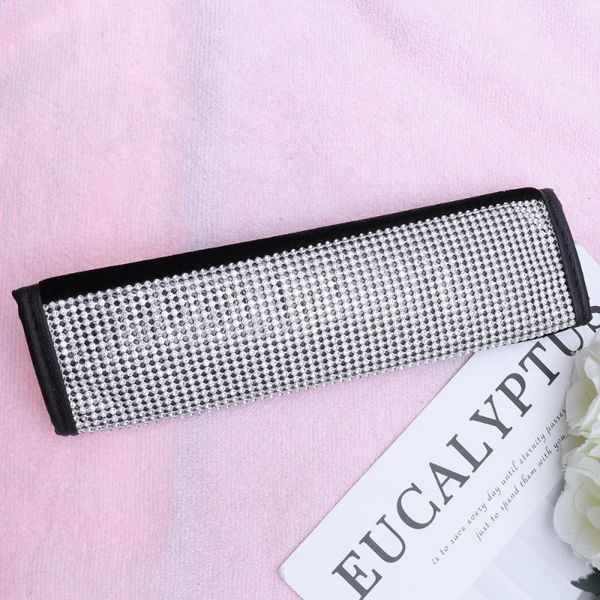 

safety belts & accessories automotive seat belt pad universal car cover rhinestone shoulder strap for travel trip (silver+black)