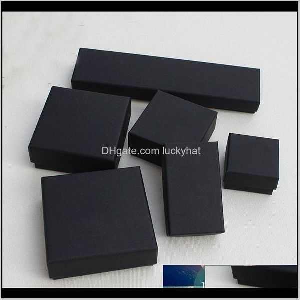 Jóias e caixas de varejo Black Kraft Embalagem Pulseira Colar Anel Ear Nail Box Ano de Natal Presente Personalizar 10 Tamanho Gkufq I41O7