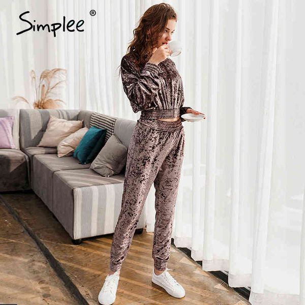 

fashion hooded sweatshirt slim flannel women's autumn sports leisure suit jogging two piece set 210414, White