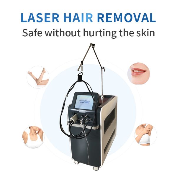 

755nm 1064nm laser diode fiber laser hair removal machine for salon use, Black
