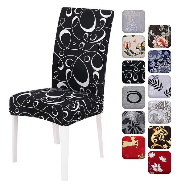 

chair covers 1 pcs floral printing spandex stretch christmas seat cover for wedding dining room banquet housse de chaise