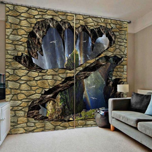 

curtain & drapes window treatment 3d curtains living room cliff po printed kids bedroom cool fashion blackout