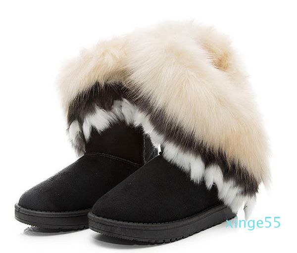 

women's classic tall womens boots snow boots winter leather boots us size 6--9, Black