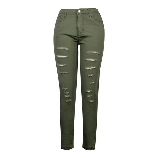 

women's jeans women green denim skinny ripped pants army leggings hole pencil stretch casual lady high waist broken, Blue