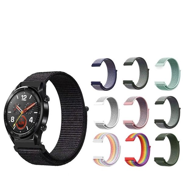 20 мм 22 мм Band Band для передач S3 Frontier Brap Galaxy Watch 3 45 мм 41 мм 46 Active 2 44 мм 40 мм Нейлон Huawei Watch GT2E / 2 ремешок 42