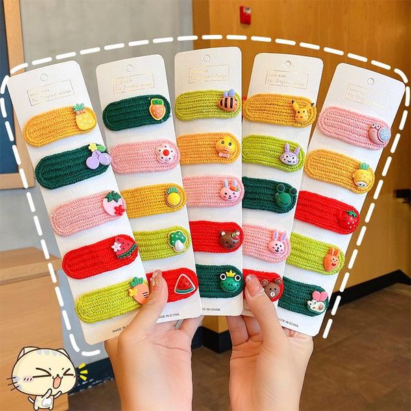 

hair accessories 5pcs/set cute cartoon animals flower kids clip fashion decoration hairpin headband soft girl spinki do wlosow, Slivery;white