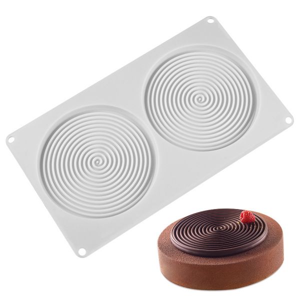 

spiral dessert silicone cake mould 2 holes 1221042