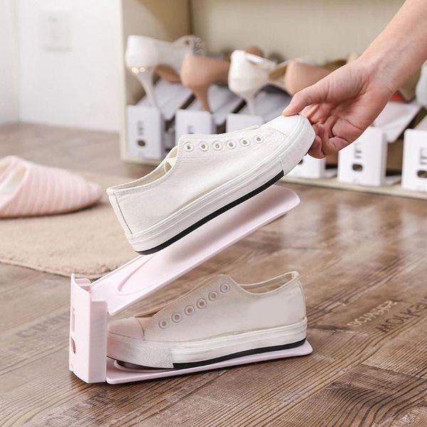 

clothing & wardrobe storage durable double layer adjustable shoe rack holder home living room saving space organization